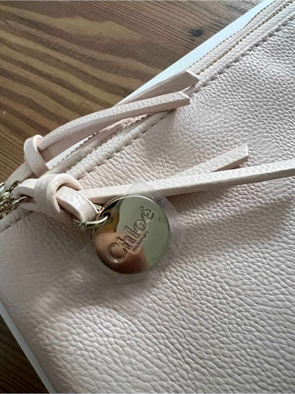 100% AUTHENTIC CHLOE Soft Pink Leather Double Zip Pouch - Picture 5 of 7